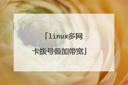 linux多网卡拨号叠加带宽