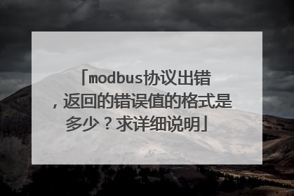 modbus协议出错，返回的错误值的格式是多少？求详细说明