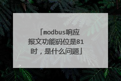 modbus响应报文功能码位是81时，是什么问题