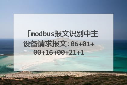 modbus报文识别中主设备请求报文:06+01+00+16+00+21+1C+61表示的意思?