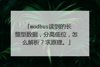 modbus读到的长整型数据，分高低位，怎么解析？求原理。