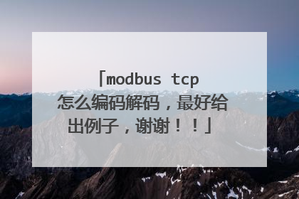 modbus tcp 怎么编码解码,最好给出例子,谢谢!!