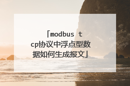 modbus tcp协议中浮点型数据如何生成报文