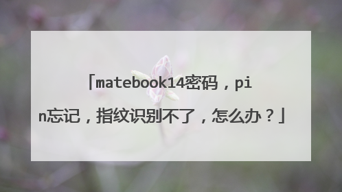 matebook14密码,pin忘记,指纹识别不了,怎么办?