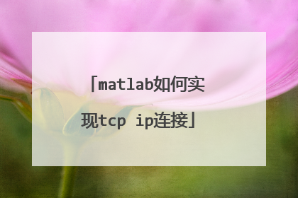 matlab如何实现tcp ip连接