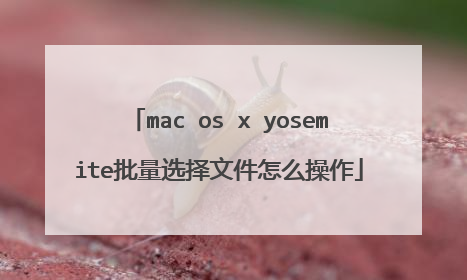 mac os x yosemite批量选择文件怎么操作