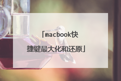 macbook快捷键最大化和还原