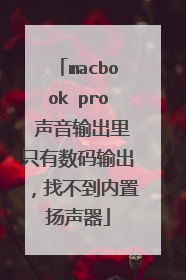 macbook pro 声音输出里只有数码输出,找不到内置扬声器