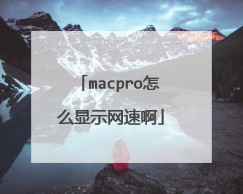 macpro怎么显示网速啊