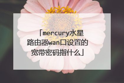 mercury水星路由器wan口设置的宽带密码指什么