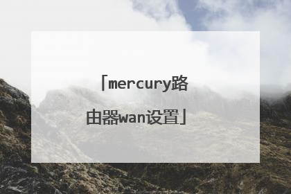 mercury路由器wan设置