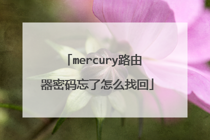 mercury路由器密码忘了怎么找回