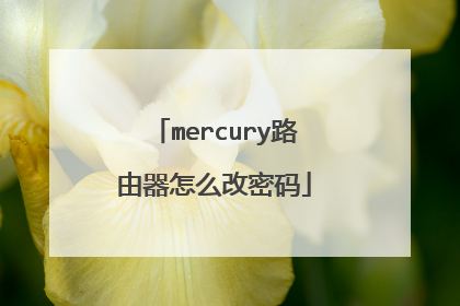 mercury路由器怎么改密码