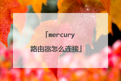 mercury路由器怎么连接