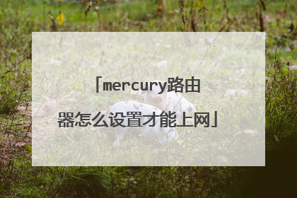 mercury路由器怎么设置才能上网