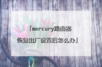 mercury路由器恢复出厂设置后怎么办