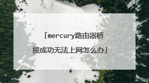 mercury路由器桥接成功无法上网怎么办