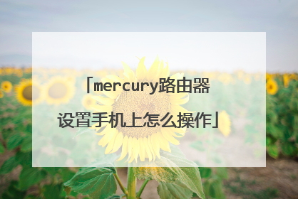 mercury路由器设置手机上怎么操作