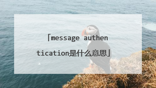 message authentication是什么意思