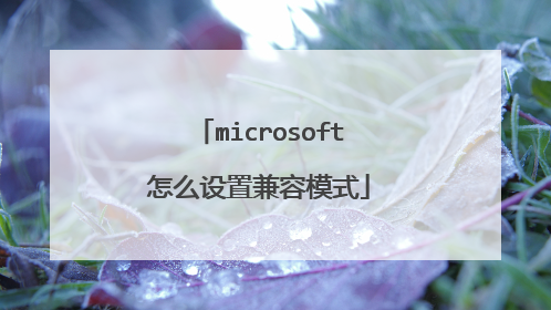 microsoft怎么设置兼容模式