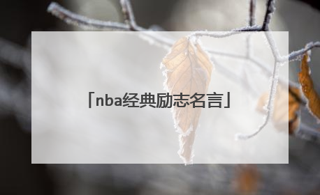 nba经典励志名言