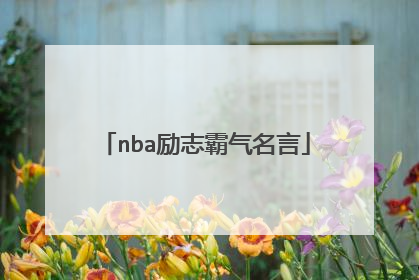 nba励志霸气名言