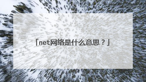 net网络是什么意思？