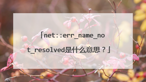 net::err_name_not_resolved是什么意思？