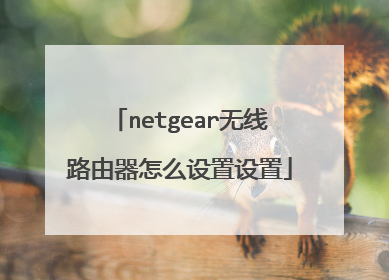 netgear无线路由器怎么设置设置