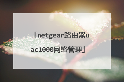 netgear路由器uac1000网络管理