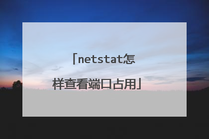 netstat怎样查看端口占用