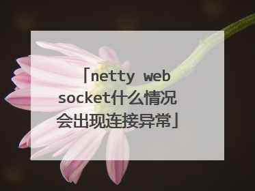 netty websocket什么情况会出现连接异常