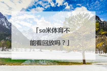 so米体育不能看回放吗？