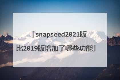 snapseed2021版比2019版增加了哪些功能