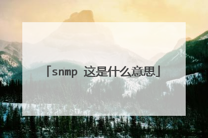 snmp 这是什么意思