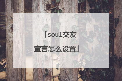 soul交友宣言怎么设置