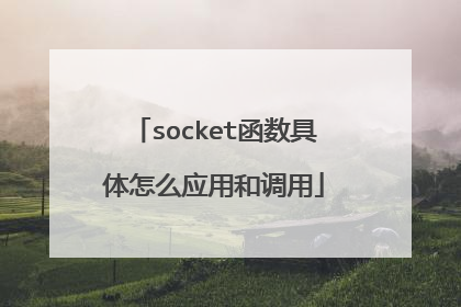 socket函数具体怎么应用和调用