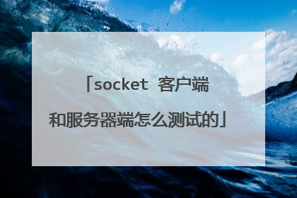 socket 客户端和服务器端怎么测试的