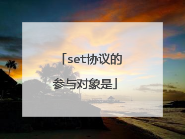 set协议的参与对象是