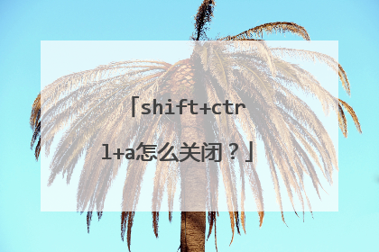shift+ctrl+a怎么关闭？
