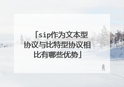 sip作为文本型协议与比特型协议相比有哪些优势