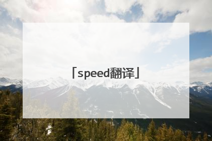 speed翻译