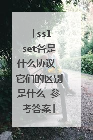 ssl set各是什么协议 它们的区别是什么 参考答案