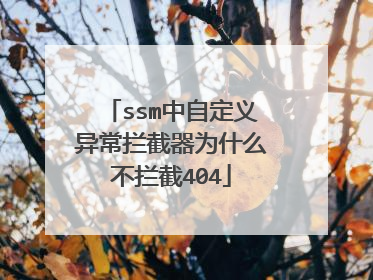 ssm中自定义异常拦截器为什么不拦截404