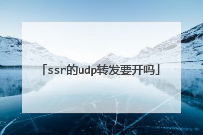 ssr的udp转发要开吗