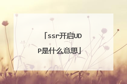 ssr开启UDP是什么意思