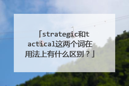 strategic和tactical这两个词在用法上有什么区别？