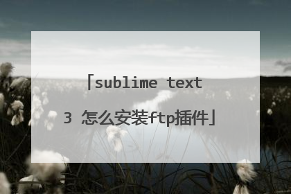 sublime text 3 怎么安装ftp插件