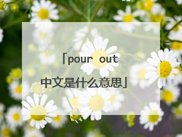 pour out中文是什么意思