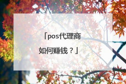 pos代理商如何赚钱?